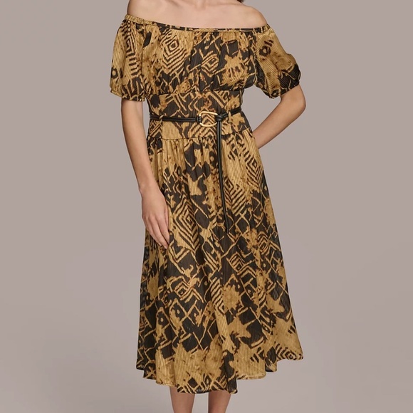 Donna Karan New York - Off-The-Shoulder Midi Dress - Picture 1 of 15